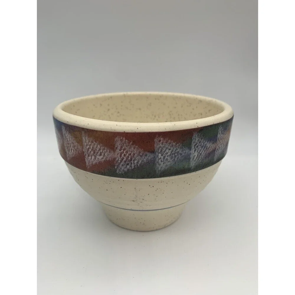 Vintage‎ Treasure Craft Horizon Ribbed Speckled Dip Salsa Sauce Bowls Arrows